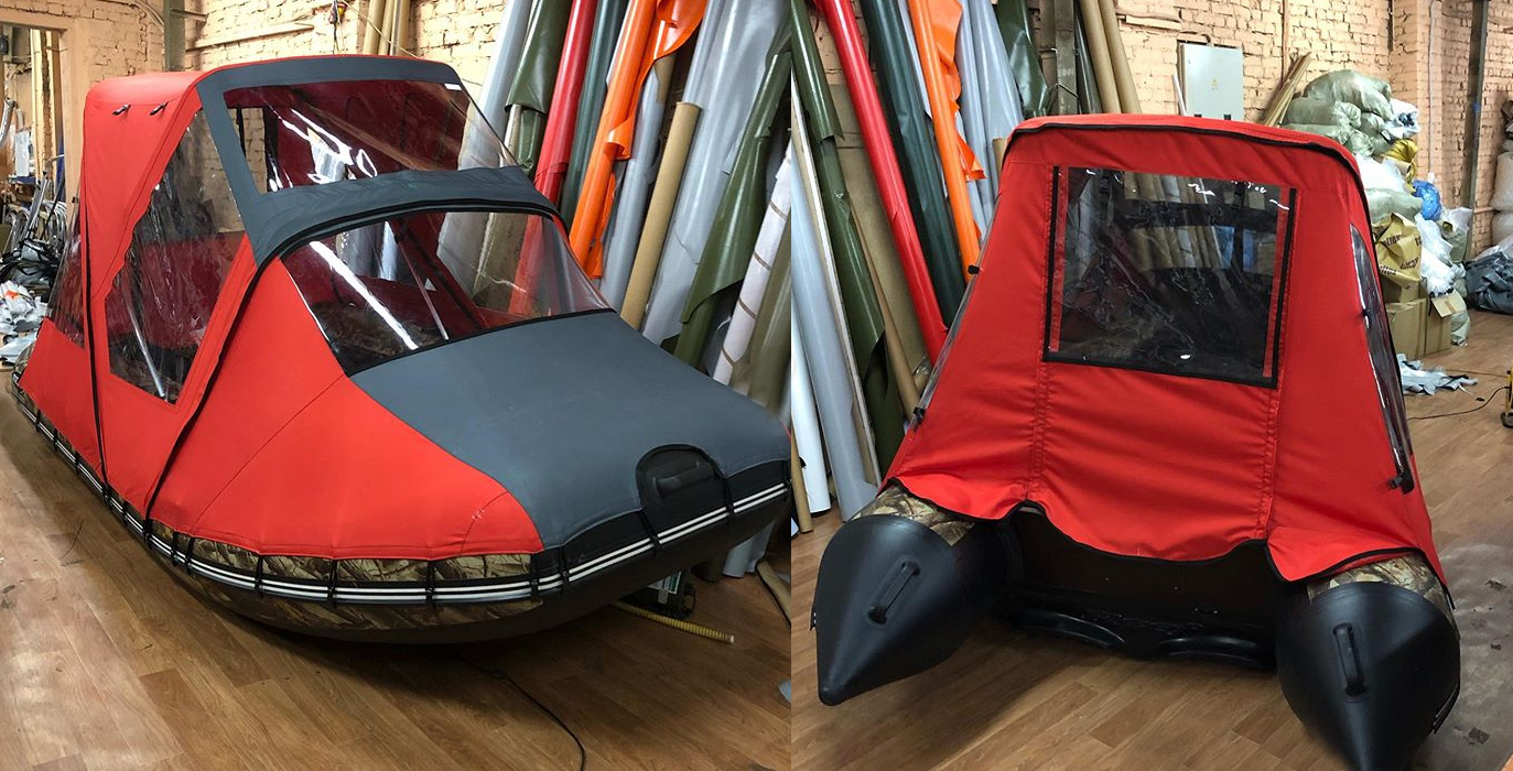 Тент ходовой комбинированный на лодку длиной 260-290 см